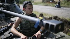 Ukrajinský voják piblin 60 kilometr od Doncku (11. ervence 2014)