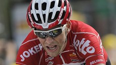 NA TRATI. Tony Gallopin v deváté etap Tour de France.  