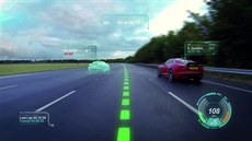 Jaguar Virtual Windscreen - elní sklo s projekcí virtuální reality