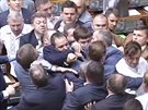 Potyka v ukrajinském parlamentu kvli sestelenému letadlu.