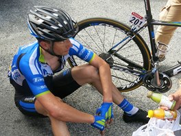 Vyčerpaný Leopold König v cíli 17. etapy Tour de France