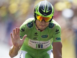 POHODA. Peter Sagan ze Slovenska zdrav v cli asovky na Tour de France...