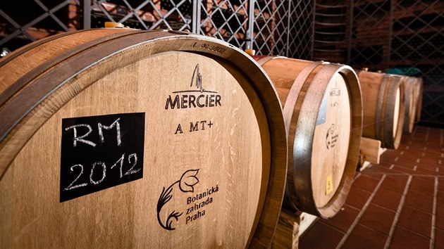 Sudy s v�nem, rok v�roby 2012 ve vinici svat� Kl�ry u pra�sk� botanick� zahrady