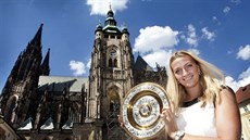 S TALÍ�EM NA HRAD. Prezident Milo� Zeman p�ijal v Praze wimbledonskou vít�zku...