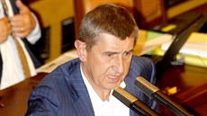 Ministr financí Andrej Babiš při jednání poslanecké sněmovny. (23. července...