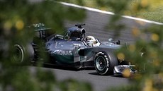 Lewis Hamilton v průběhu tréninku na Velkou cenu Maďarska formule 1.