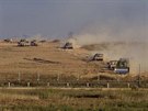 Izraelská vojenská technika na cest z Pásma Gazy (29. ervence 2014)