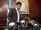 Argentinský ministr hospodáství Axel Kicillof pichází sdlit patné zprávy na...