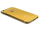 Bílý Lux iPhone 6 ve 24karátovém zlat a s logem Applu z bílých diamant