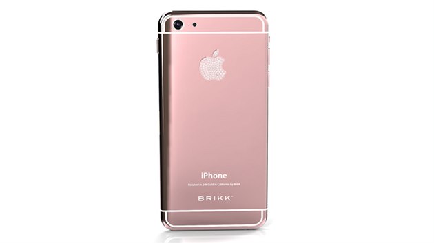 ern Lux iPhone 6 v rovm zlat a s logem Applu z blch diamant