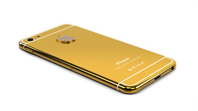 Bl Lux iPhone 6 ve 24kartovm zlat a s logem Applu z blch diamant