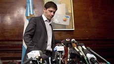 Argentinský ministr hospodáství Axel Kicillof pichází sdlit patné zprávy na...