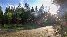 Lesní tělocvična poblíž rozhledny Bára a lanového parku na Podhůře