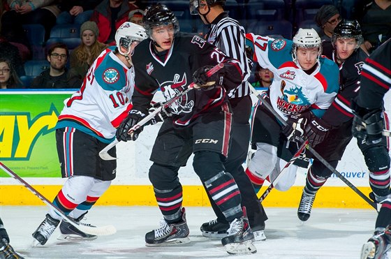 Adam Musil v dresu Red Deer Rebels, za které odehrál svj první rok v juniorské Western Hockey League