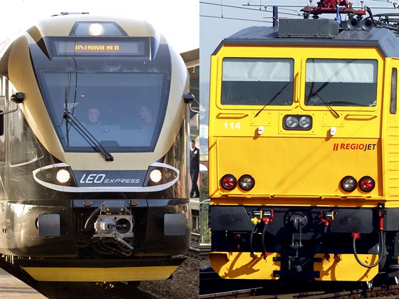 Soukromí železniční dopravci Leo Express a RegioJet (ilustrační snímek)