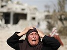 Pi izraelském ostelování Gazy zahynulo u tém 1 500 Palestinc (1. srpna...