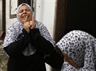 Reakce na poniený dm v Pásmu Gazy (3. srpna 2014).