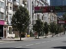 Tém prázdná ulice v Doncku (27. ervence 2014).