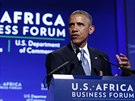 Americký prezident Barack Obama hovoí k africkým lídrm na summitu ve...