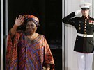Pedsedkyn Komise Africké unie Nkosazana Clarice Dlamini-Zuma pichází na...