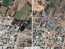 Satelitní snímky následk izraelského bombardování msta Bajt Lahíja v Pásmu...