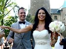 Hvzda NHL David Krejí a Naomi Starr mli svatbu na hrad ternberk (2. srpna...
