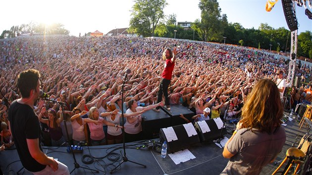 Kapela Kryštof během koncertu na festivalu Kryštof Kemp v Mikulově (2. srpna 2014)