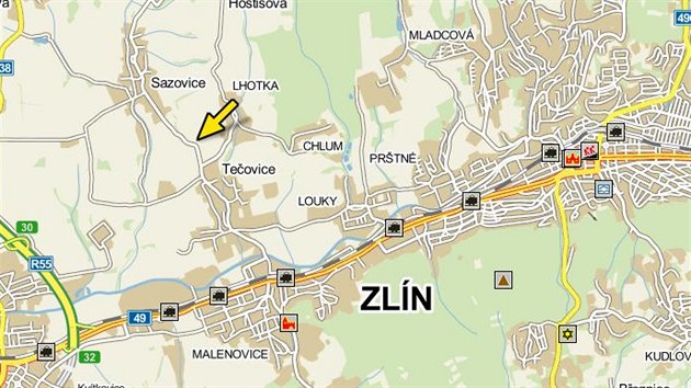 Silnice mezi Teovicemi a Sazovicemi na Zlnsku byla po nehod nkolik hodin uzaven.
