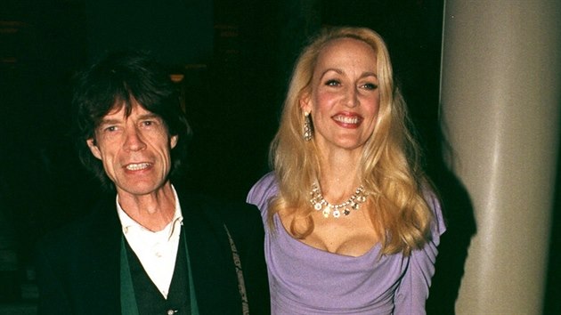 Mick Jagger a jeho bval manelka Jerry Hallov