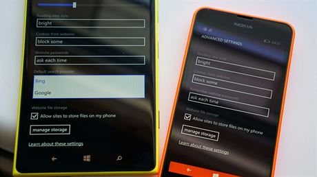 Monost volby vyhledávae u Windows Phone 8.1 koní.