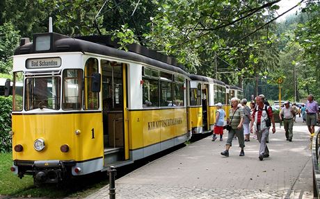 Tato tramvaj jezdí mezi Lichtenhainem a Bad Schandau.
