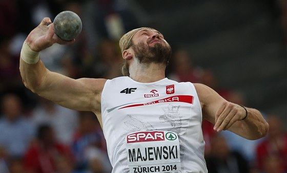 Tomasz Majewski ve finále koula na mistrovství Evropy v Curychu.