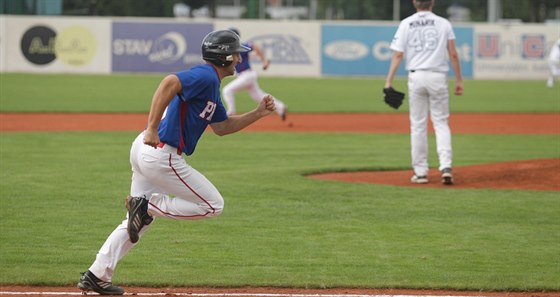 Momentka z baseballového finále Draci Brno vs. Kotláka Praha