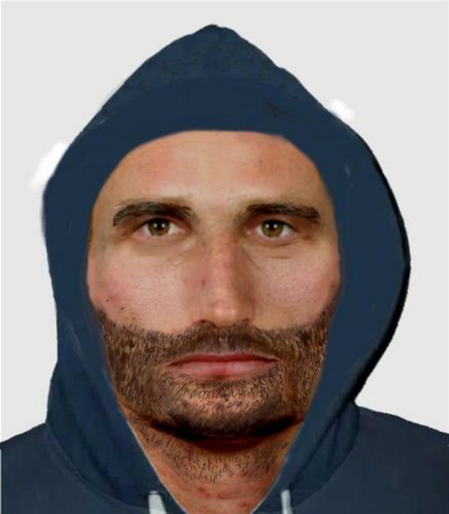 Identikit hledaného mu�e, který se nepravideln� vyskytuje v klánovickém lese....