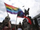 Pochod homosexuál zaal na Václavském námstí (16. srpna 2014)