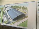 Jeden z návrh, jak by mohl vypadat nový zimní stadion v Teplicích.