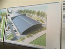 Jeden z návrh na podobu nového zimního stadionu v Teplicích.