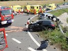 Pi nehod dvou aut na kiovatce u Bezmrova na Kromísku bylo zranno 10...