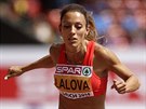 Bulharská sprinterka Ivet Lalovová v rozbhu na 100 metr
