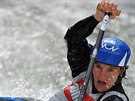 Kateina Hoková na finálovém závodu SP ve vodním slalomu v Augsburgu