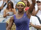 Serena Williamsová slaví postup do finále turnaje v Cincinnati.