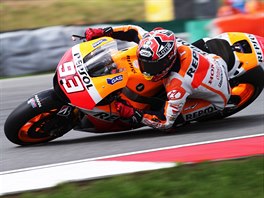 Marc Márquez na trati Velké ceny Brna silniních motocykl ve tíd MotoGP