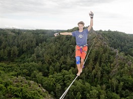 Danny Meník, rekord, 208 metr, slackline,highline, Divoká árka.
