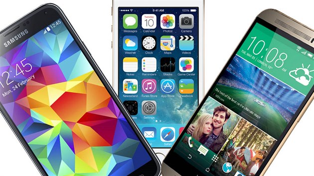 Samsung Galaxy S5, iPhone 5s a HTC One M8