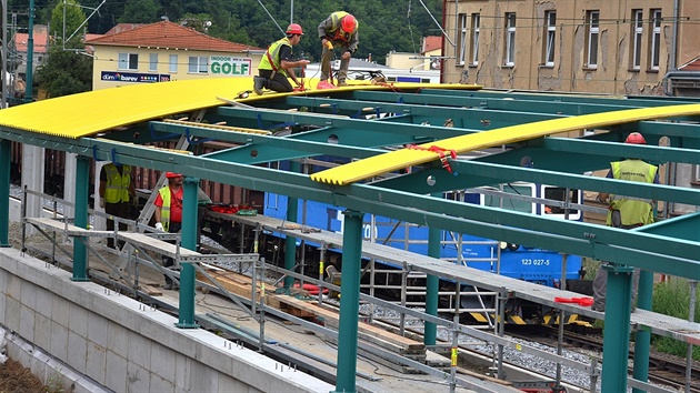 Výstavba nové elezniní zastávka Praha-Podbaba