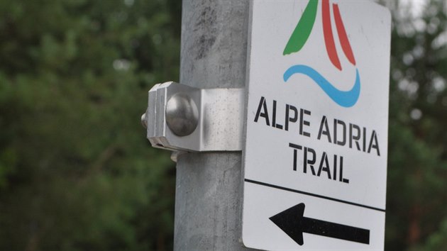 Značení cyklostezky Alpe Adria