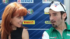 Max Biaggi a editelka Masarykova okruhu Ivana Ulmanová na tiskové konferenci k...