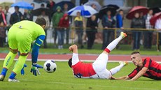 Momentka ze zápasu Chrudim - Slavia