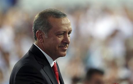 Nový turecký prezident Recep Tayyip Erdogan na sjezdu AKP (27. srpna 2014).