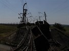 Vykolejený vlak nedaleko Doncku (28. srpna 2014)